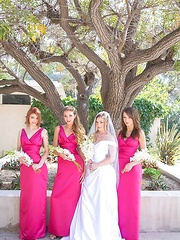 Amazin good looking horny lesbian brides made eat out the bride at the weeding